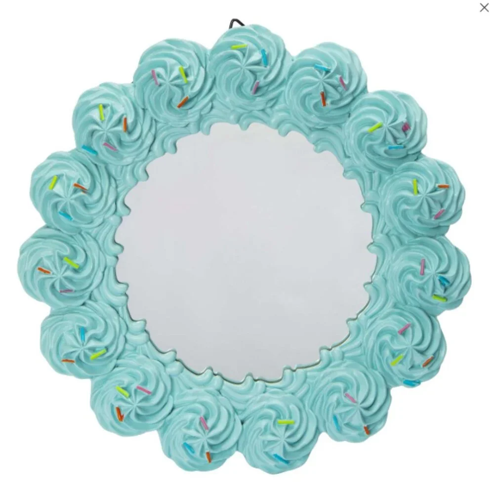 Aqua Swirl Decorative Wall Mirror - Whimsical Home Accent
